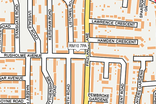 RM10 7PA map - OS OpenMap – Local (Ordnance Survey)