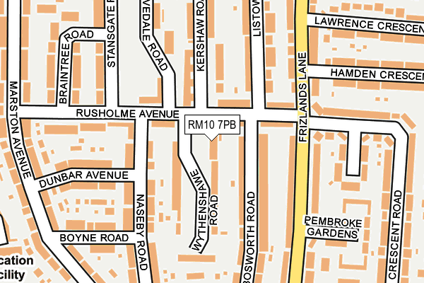 RM10 7PB map - OS OpenMap – Local (Ordnance Survey)