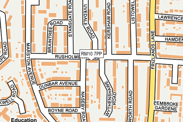 RM10 7PP map - OS OpenMap – Local (Ordnance Survey)