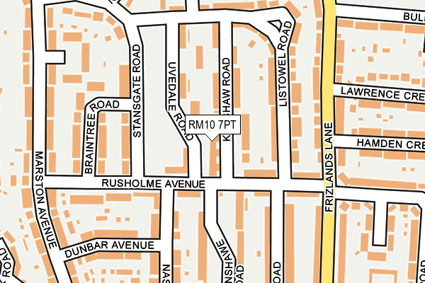 RM10 7PT map - OS OpenMap – Local (Ordnance Survey)
