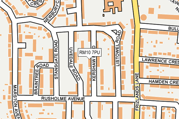 RM10 7PU map - OS OpenMap – Local (Ordnance Survey)
