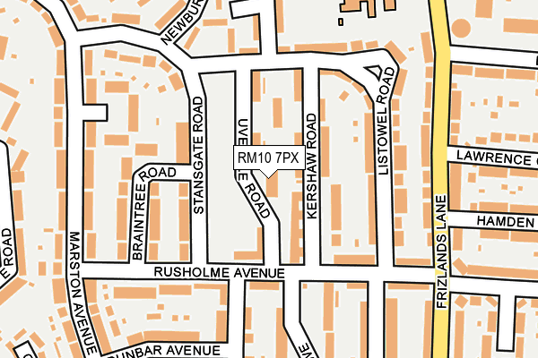 RM10 7PX map - OS OpenMap – Local (Ordnance Survey)