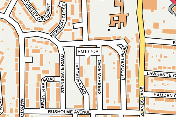 RM10 7QB map - OS OpenMap – Local (Ordnance Survey)