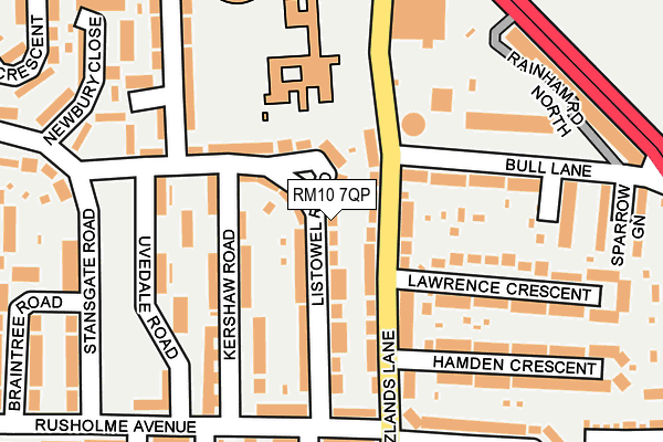 RM10 7QP map - OS OpenMap – Local (Ordnance Survey)