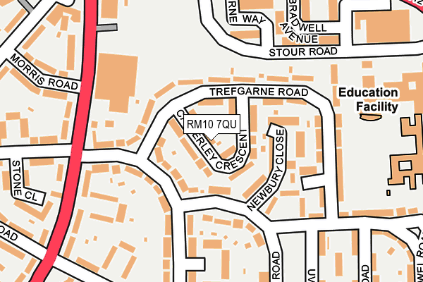 RM10 7QU map - OS OpenMap – Local (Ordnance Survey)