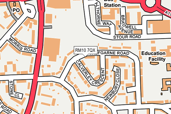 RM10 7QX map - OS OpenMap – Local (Ordnance Survey)