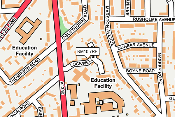 RM10 7RE map - OS OpenMap – Local (Ordnance Survey)