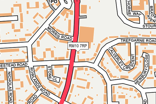 RM10 7RP map - OS OpenMap – Local (Ordnance Survey)