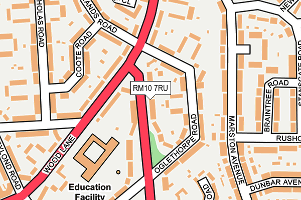 RM10 7RU map - OS OpenMap – Local (Ordnance Survey)