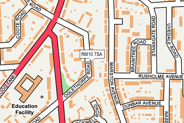RM10 7SA map - OS OpenMap – Local (Ordnance Survey)