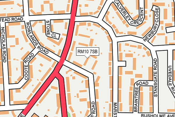 RM10 7SB map - OS OpenMap – Local (Ordnance Survey)