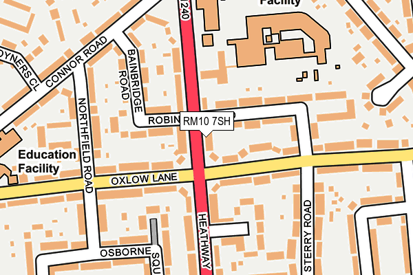 RM10 7SH map - OS OpenMap – Local (Ordnance Survey)