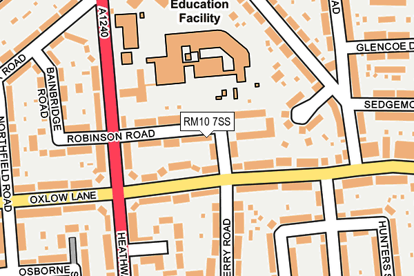 RM10 7SS map - OS OpenMap – Local (Ordnance Survey)