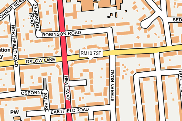 RM10 7ST map - OS OpenMap – Local (Ordnance Survey)