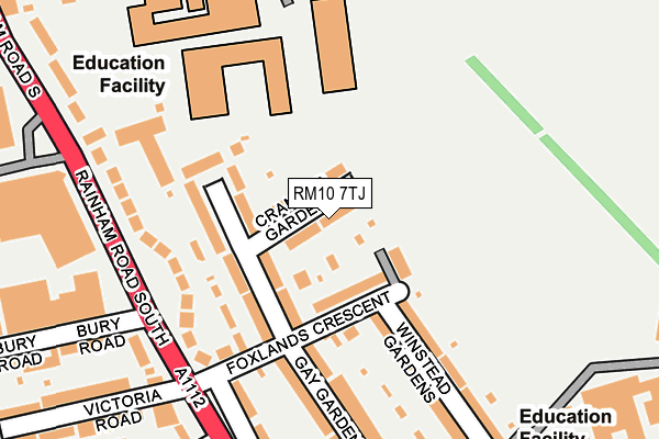 RM10 7TJ map - OS OpenMap – Local (Ordnance Survey)
