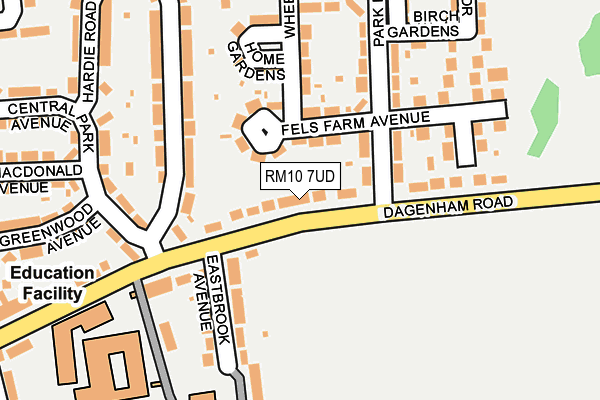 RM10 7UD map - OS OpenMap – Local (Ordnance Survey)