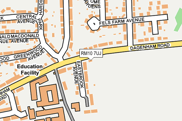 RM10 7UJ map - OS OpenMap – Local (Ordnance Survey)