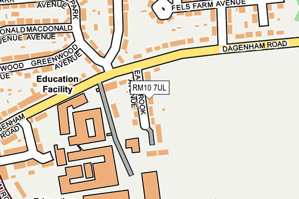 RM10 7UL map - OS OpenMap – Local (Ordnance Survey)