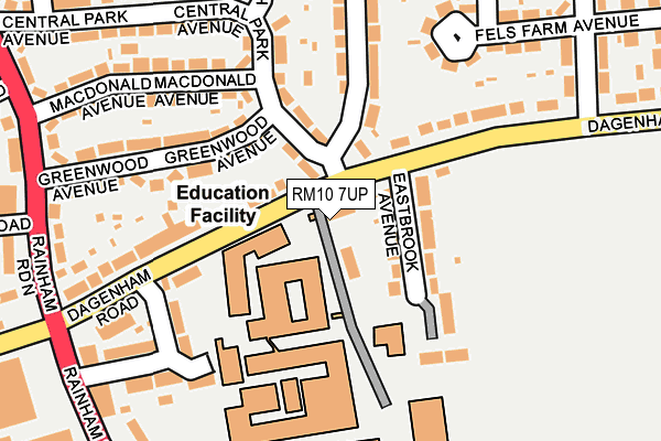RM10 7UP map - OS OpenMap – Local (Ordnance Survey)