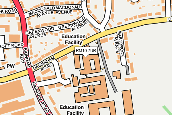 RM10 7UR map - OS OpenMap – Local (Ordnance Survey)