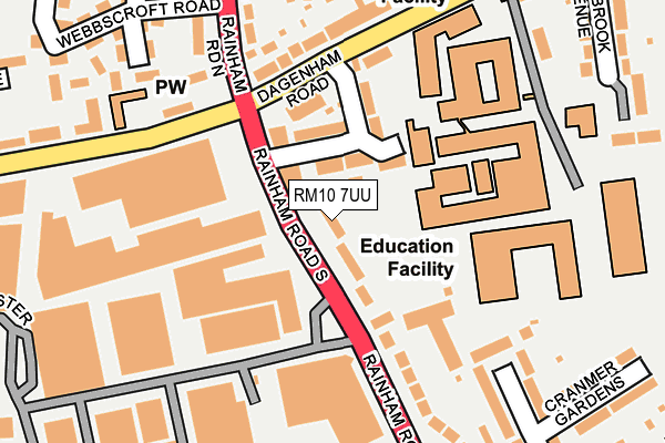 RM10 7UU map - OS OpenMap – Local (Ordnance Survey)