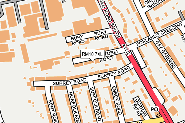 RM10 7XL map - OS OpenMap – Local (Ordnance Survey)