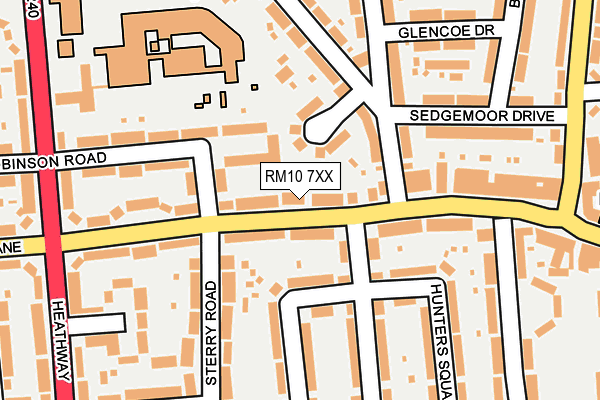 RM10 7XX map - OS OpenMap – Local (Ordnance Survey)