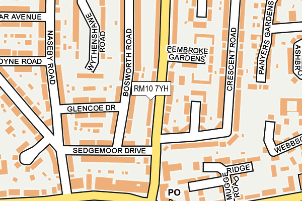RM10 7YH map - OS OpenMap – Local (Ordnance Survey)