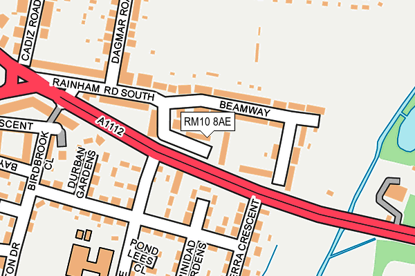 RM10 8AE map - OS OpenMap – Local (Ordnance Survey)