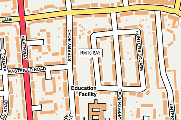 RM10 8AY map - OS OpenMap – Local (Ordnance Survey)