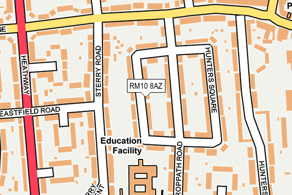 RM10 8AZ map - OS OpenMap – Local (Ordnance Survey)
