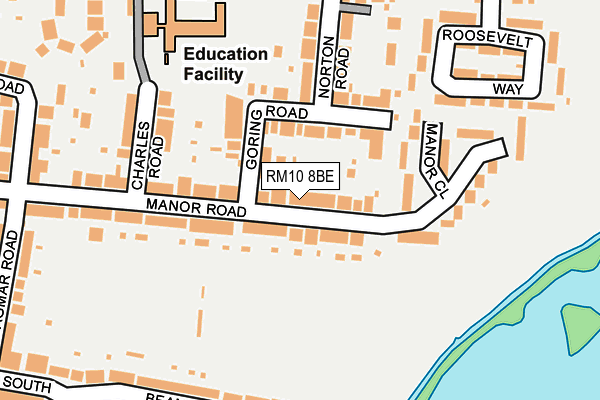 RM10 8BE map - OS OpenMap – Local (Ordnance Survey)