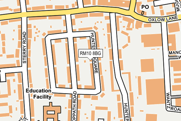 RM10 8BG map - OS OpenMap – Local (Ordnance Survey)
