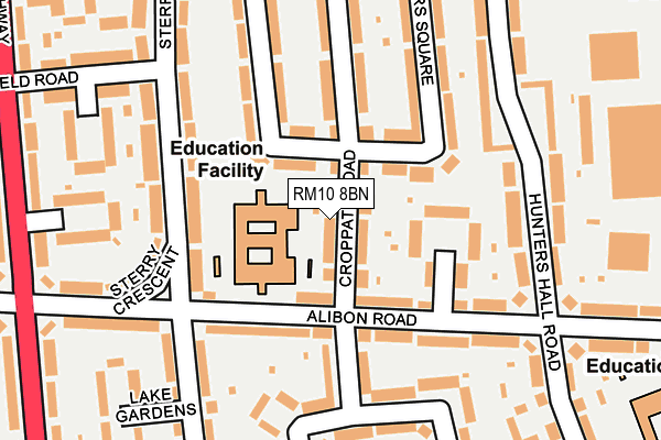 RM10 8BN map - OS OpenMap – Local (Ordnance Survey)