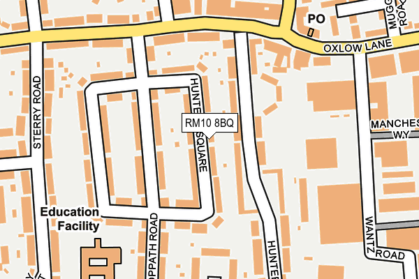 RM10 8BQ map - OS OpenMap – Local (Ordnance Survey)