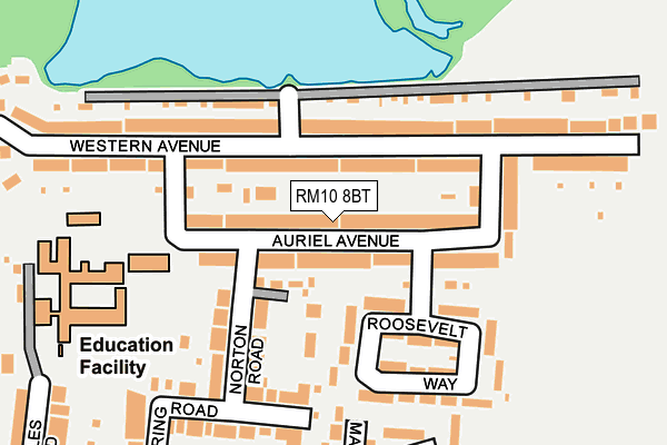 RM10 8BT map - OS OpenMap – Local (Ordnance Survey)