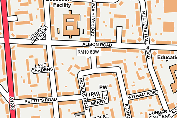 RM10 8BW map - OS OpenMap – Local (Ordnance Survey)
