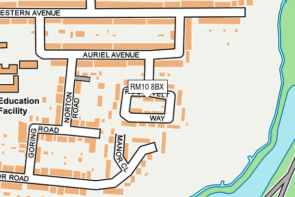 RM10 8BX map - OS OpenMap – Local (Ordnance Survey)