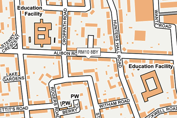 RM10 8BY map - OS OpenMap – Local (Ordnance Survey)