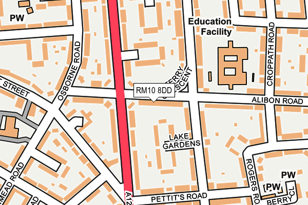 RM10 8DD map - OS OpenMap – Local (Ordnance Survey)