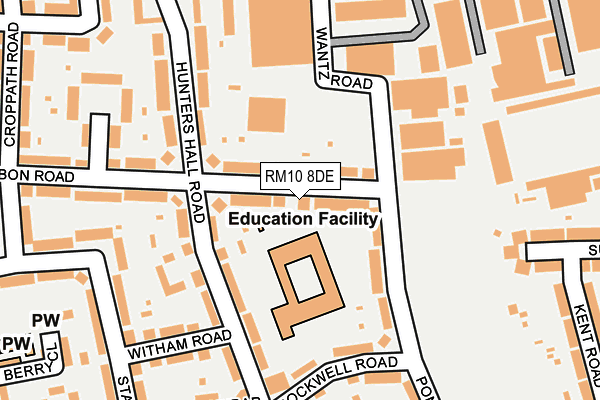 RM10 8DE map - OS OpenMap – Local (Ordnance Survey)