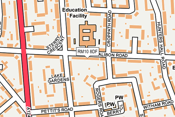 RM10 8DF map - OS OpenMap – Local (Ordnance Survey)