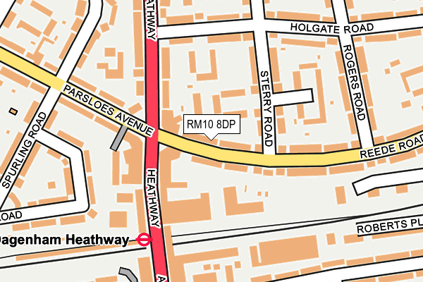 RM10 8DP map - OS OpenMap – Local (Ordnance Survey)