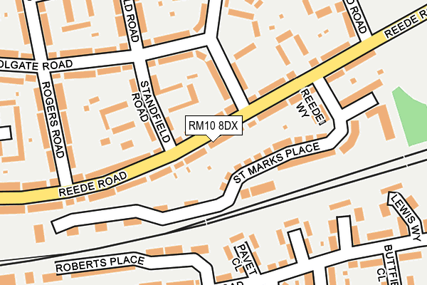 RM10 8DX map - OS OpenMap – Local (Ordnance Survey)