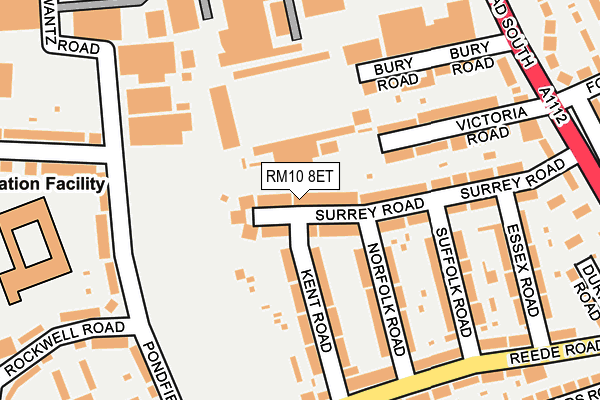 RM10 8ET map - OS OpenMap – Local (Ordnance Survey)