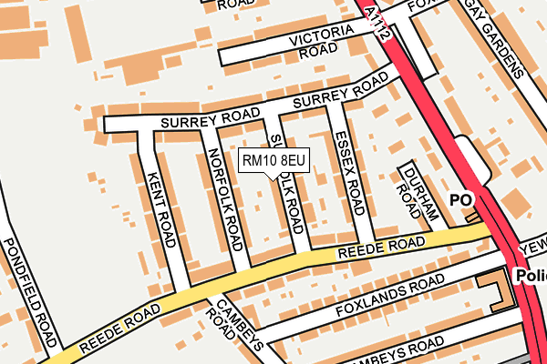 RM10 8EU map - OS OpenMap – Local (Ordnance Survey)