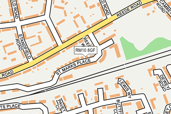 RM10 8GF map - OS OpenMap – Local (Ordnance Survey)