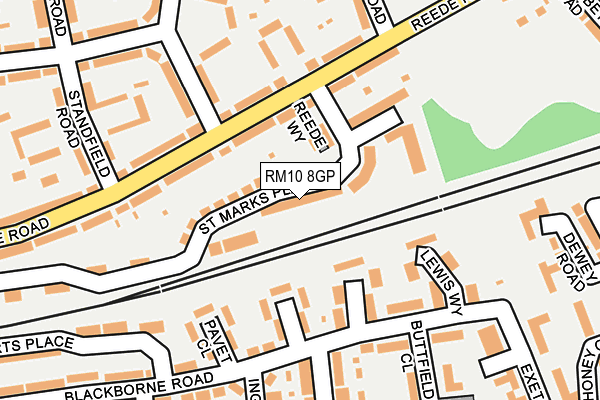 RM10 8GP map - OS OpenMap – Local (Ordnance Survey)