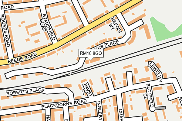 RM10 8GQ map - OS OpenMap – Local (Ordnance Survey)