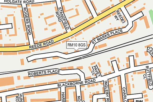 RM10 8GS map - OS OpenMap – Local (Ordnance Survey)